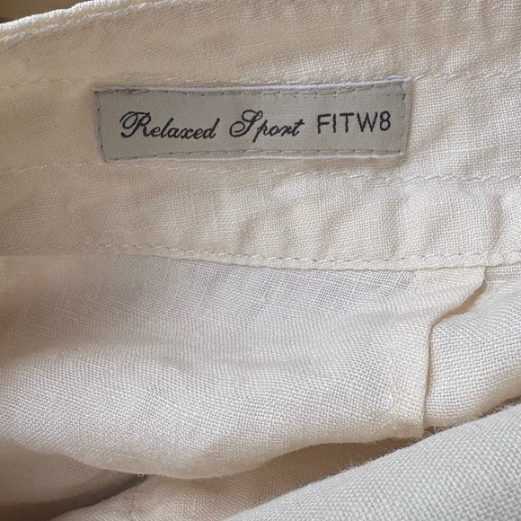 MaxMara Weekend Relaxed Sport Fit 8 Linen Pants in Ivory Size 16 - Picture 7 of 11